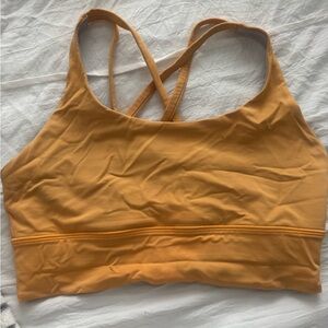lululemon athletica Cross-Back Sports Bra in Mustard